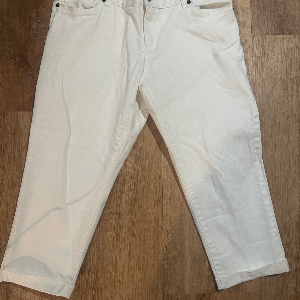 Falls Creek Women's White Denim Capris